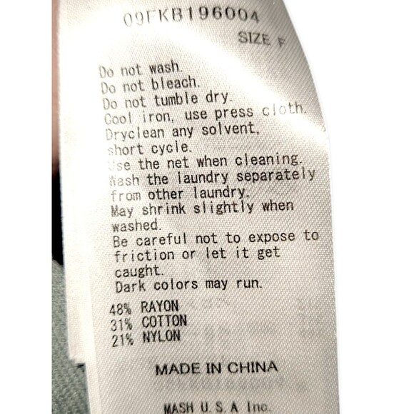 Mila Owen Rayon Blend muted mint green knit long Tie sleeve Splits sweater M/L - Picture 5 of 6